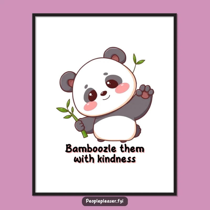 Funny Free Printable Wall Art: Shy Panda Bamboo - Cute Downloadable Decor for Your Home!