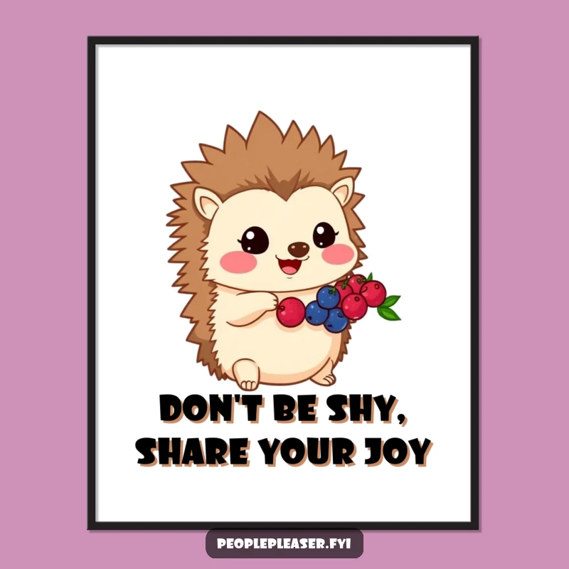 Free Printable Kawaii Hedgehog Art: Generous Spirit Amusing Downloadable Decor