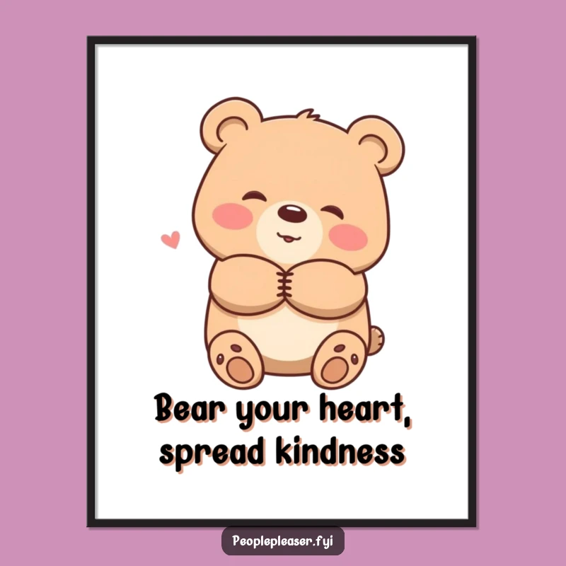 Funny Free Printable Wall Art: Smiling Bear Hug, Cozy Downloadable Decor