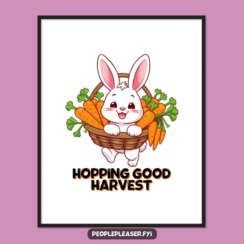 Free Printable Bunny Wall Art: Funny Carrot Lover Downloadable Poster for a Cheerful Space