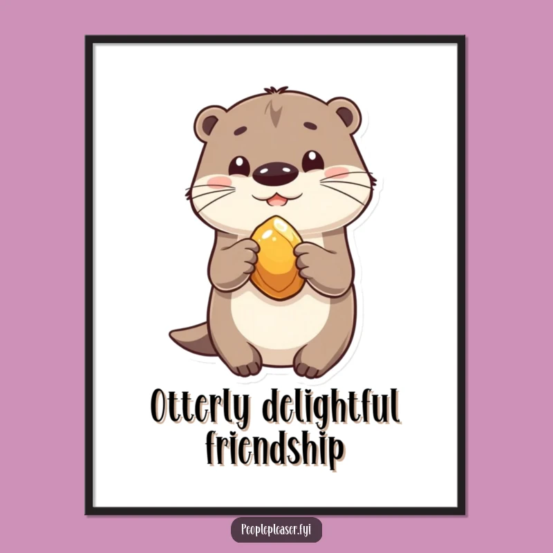 Funny Free Printable Wall Art: Otter's Sharing Joy - Humorous Decor, Downloadable Art