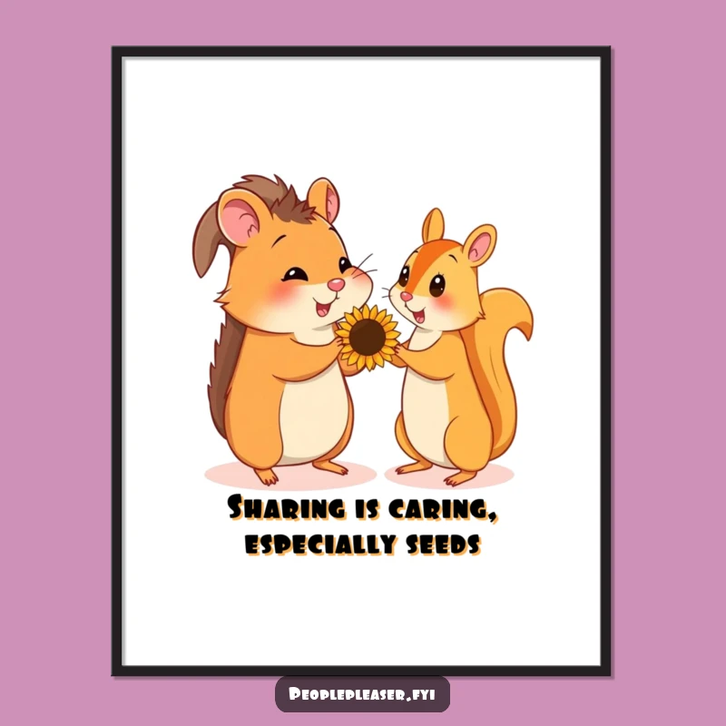 Funny Free Printable Wall Art: Hamster & Squirrel's Seed Swap, Cute Download!
