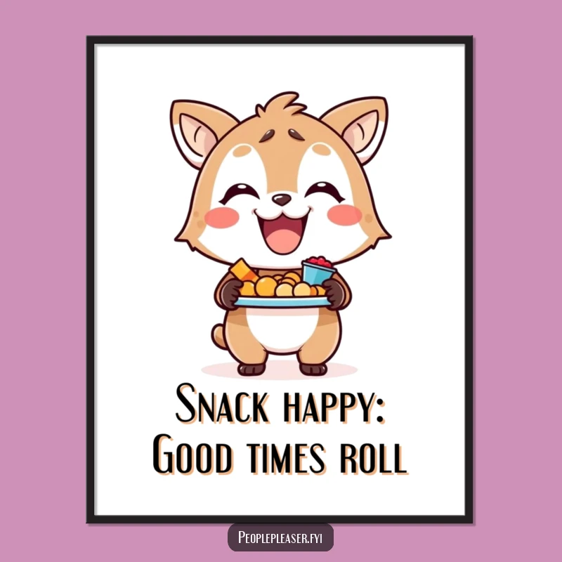 Funny Free Printable Wall Art: Snack Time Animal - Quirky Downloadable Decor