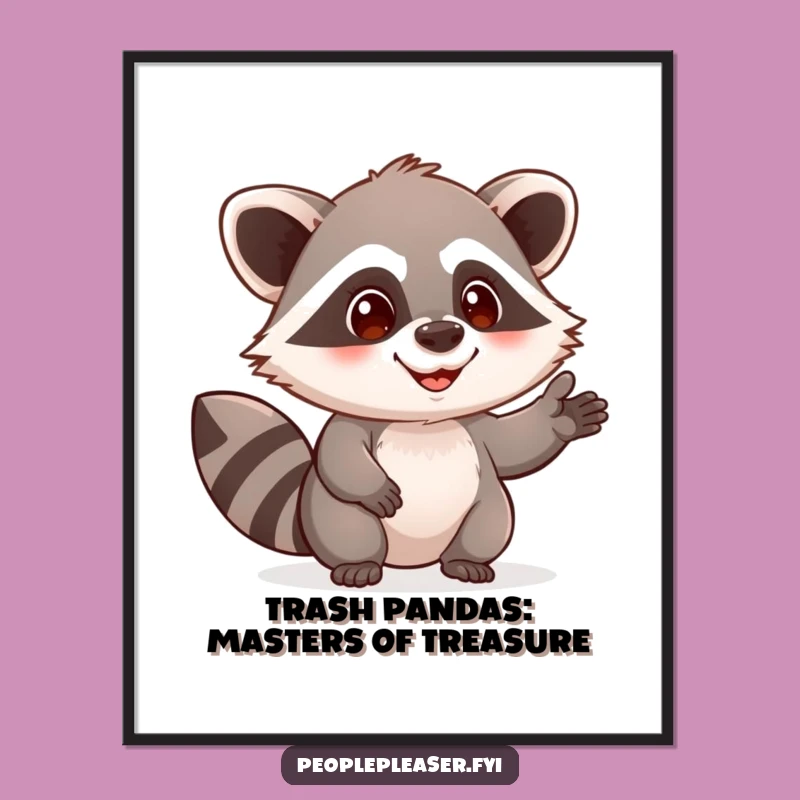 Free Printable Raccoon Helping Hand Wall Art - Funny Downloadable Decor for Quirky Spaces