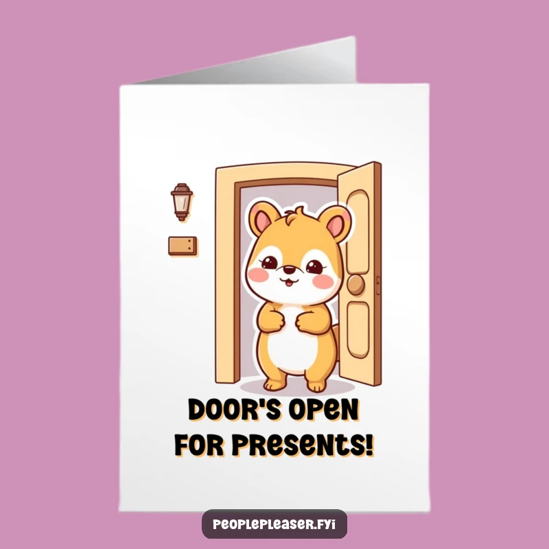 Free Printable Birthday Card: Helpful Door Holder Animal, Funny Downloadable Gift