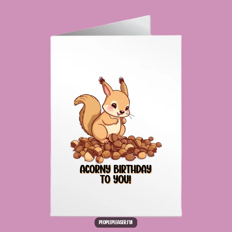 Free Printable Birthday Card: Squirrel's Acorn Organization Funny Downloadable Gift