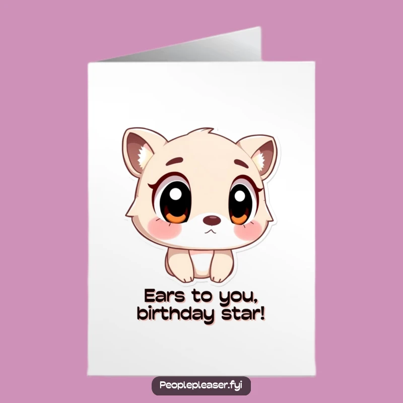 Free Printable Funny Animal Card: Big-Eyed Listener for a Hilarious Birthday Gift