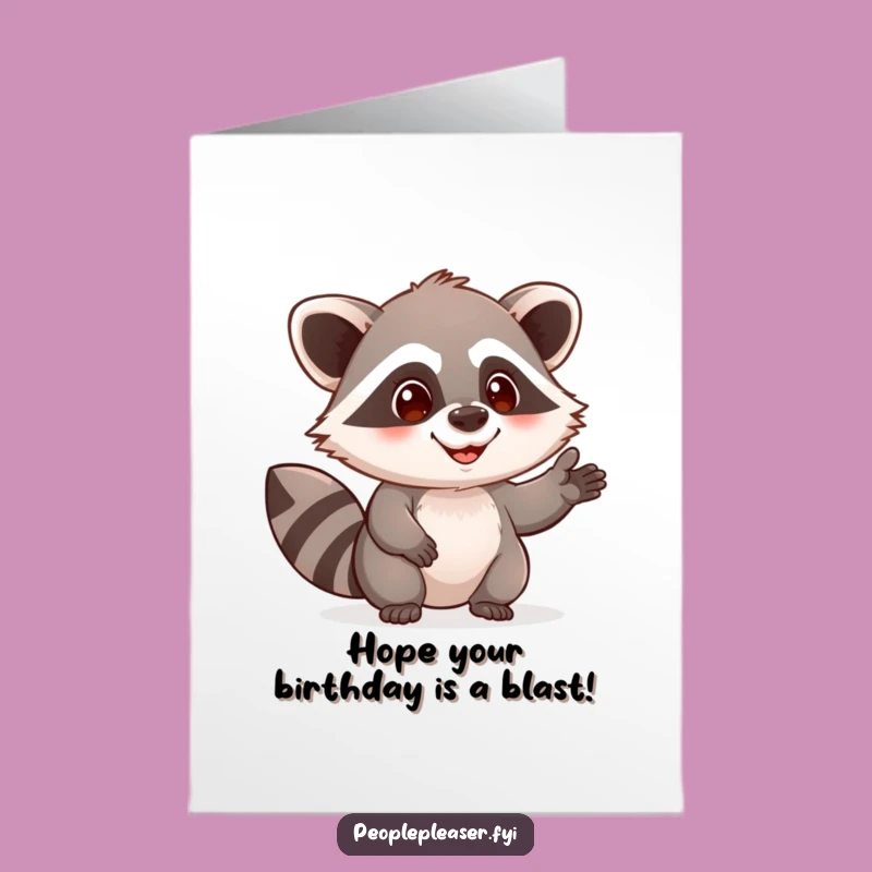 Free Printable Raccoon Helping Hand Birthday Card - Funny Downloadable Gift for Pals