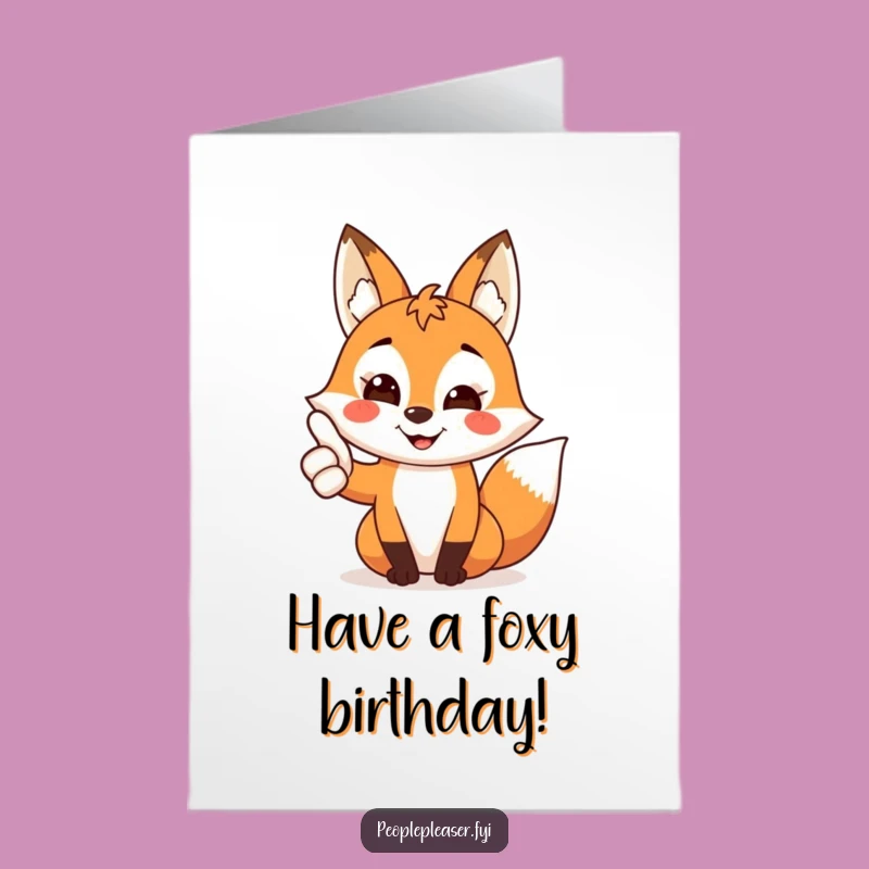 Free Printable Birthday Card: Fox Thumbs Up - Funny Downloadable Gift