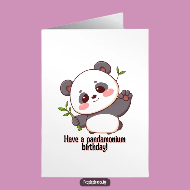Free Printable Birthday Card: Sweet Panda Bamboo - Cute & Funny Downloadable Gift for Friends!