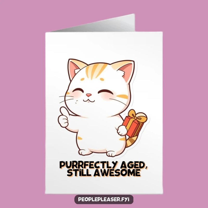 Funny Free Printable Birthday Card: Nodding Cat Gift Thumbs Up Downloadable Greeting