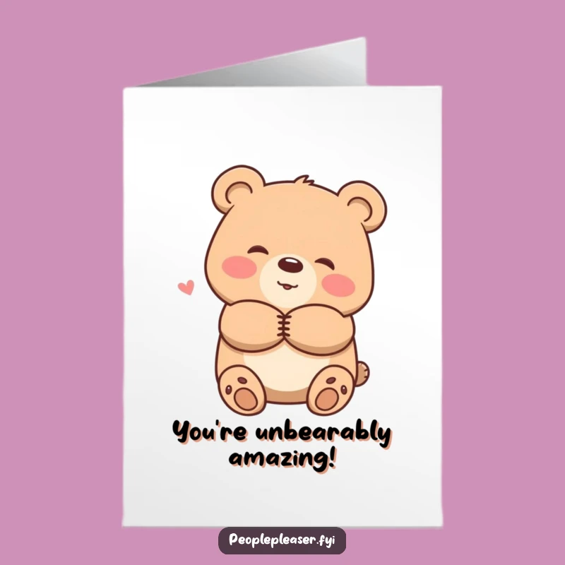 Free Printable Congrats Card: Bear Hug, Warm Downloadable Greeting for Success
