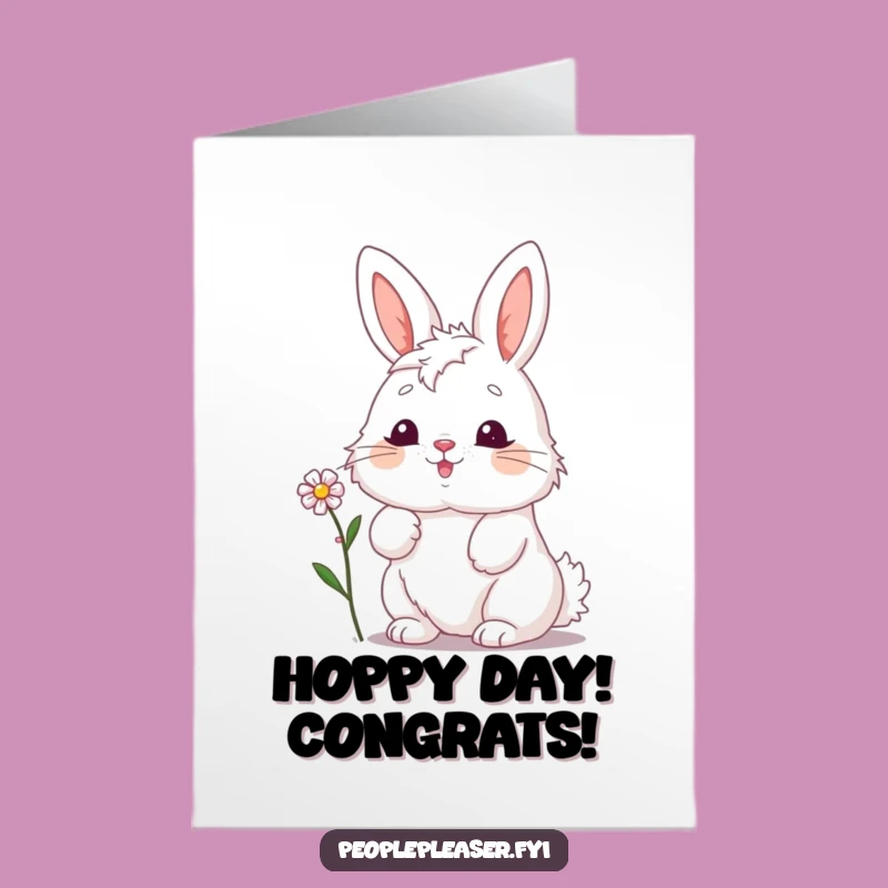 Free Printable Congrats Card: Bunny's Flower Offering - Sweetest Download!