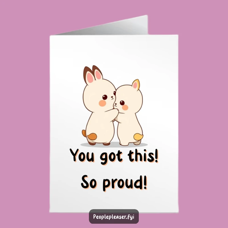 Great Job! Free Printable Congrats Card: Encouraging Animal Pat - Downloadable Cheer