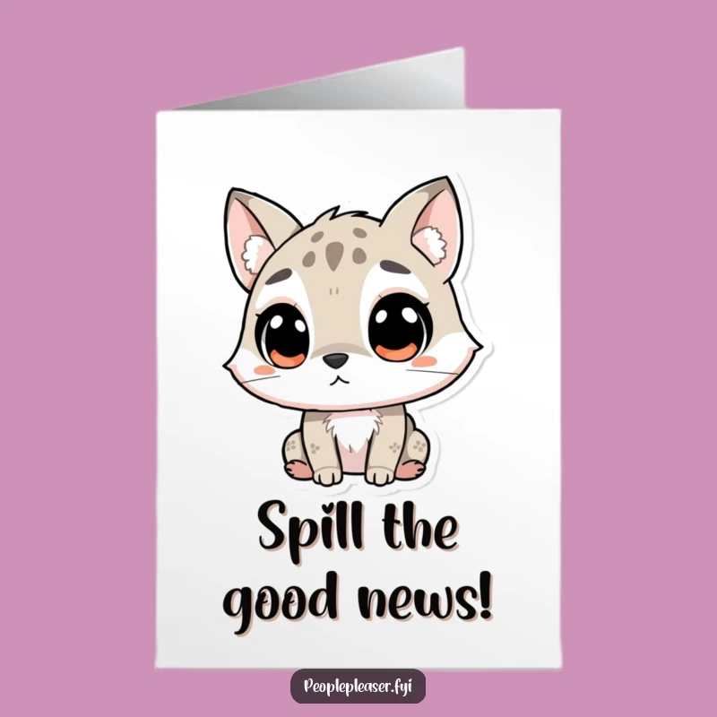 Free Printable Congrats Card: Eager Listener Animal, Funny Downloadable Celebration