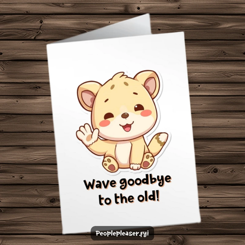 Funny Free Printable Congrats Card: A happy animal waving hello, conveying congratulations with a playful and humorous touch.