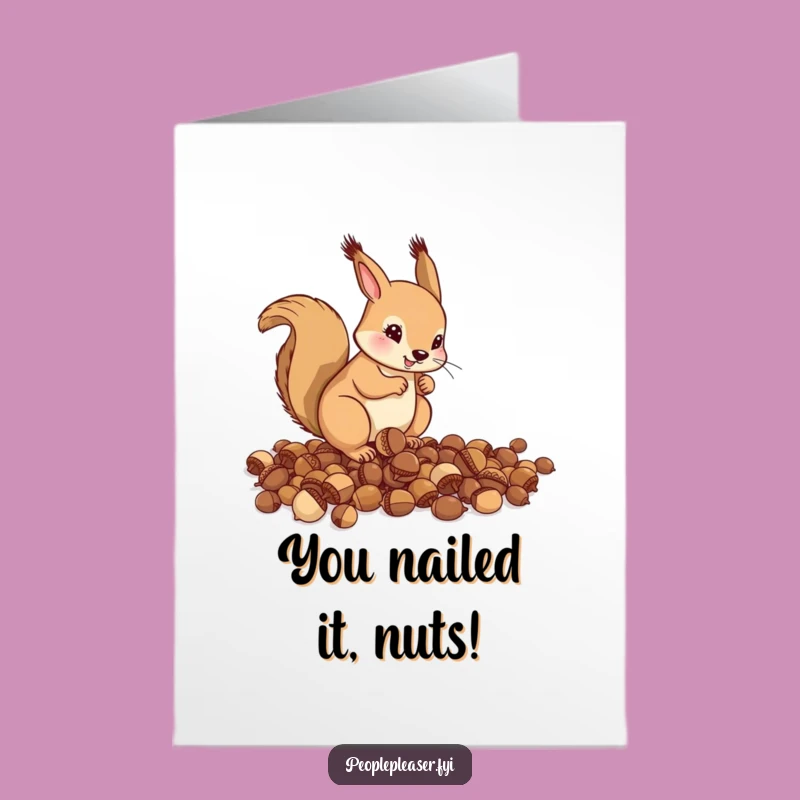 Free Printable Congrats Card: Squirrel Acorn Organizer Funny Downloadable Gift
