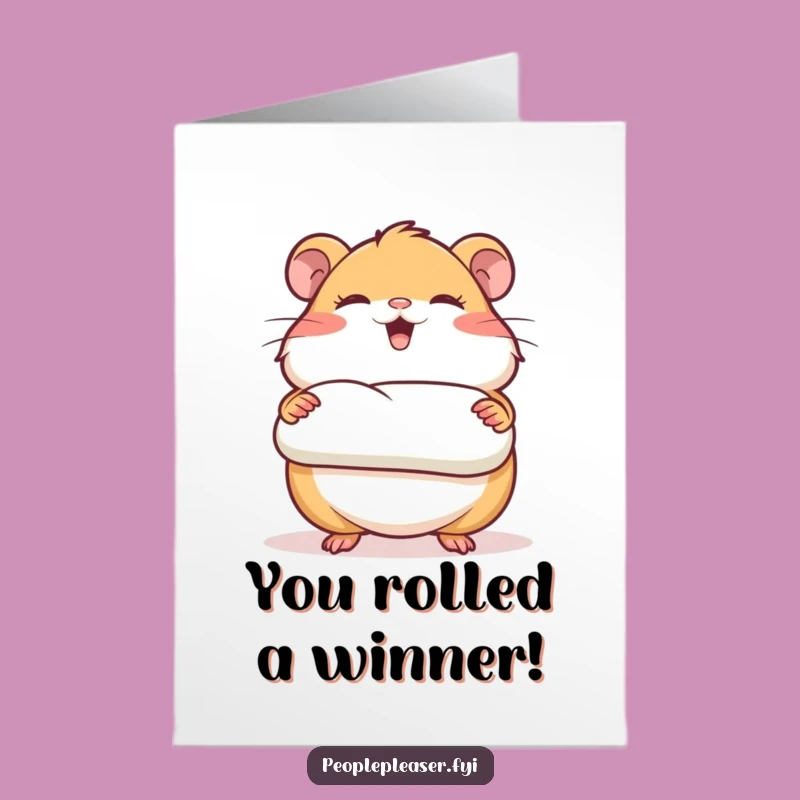 Free Printable Hamster Congratulations Card: Funny Cozy Achievement Downloadable Gift