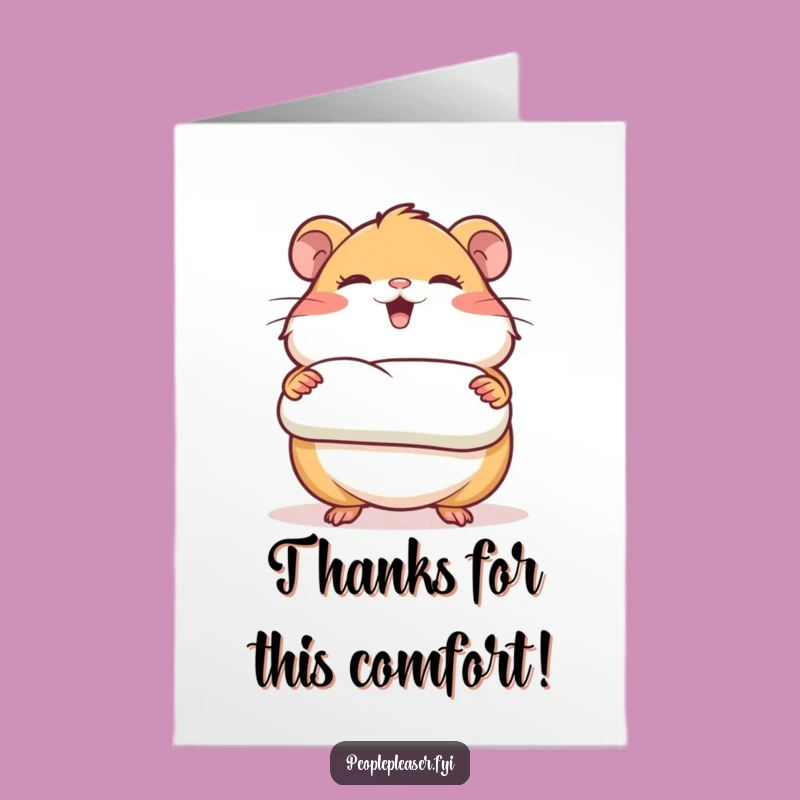 Free Printable Hamster Thank You Card: Funny Cozy Compliment Downloadable Gift