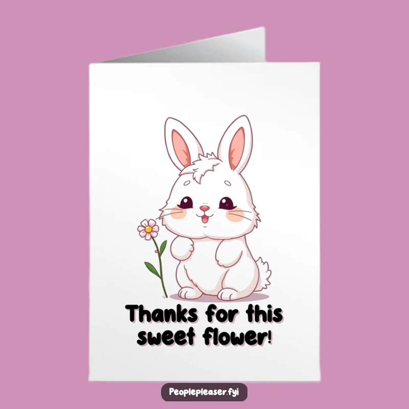 Free Printable Thank You Card: Bunny's Floral Thanks - Adorable Download!