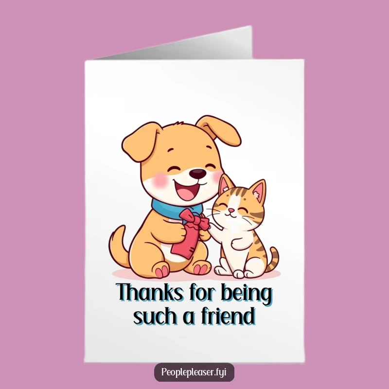 Free Printable Thank You Card: Dog's Kind Offer, Sweet Downloadable Gift of Gratitude