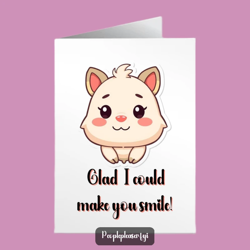 Free Printable Thank You Card: Happy Face Animal - Funny Downloadable Gift