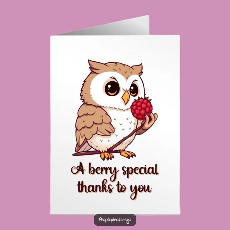 Free Printable Thank You Card: Owl Berry Gift Funny DIY Downloadable