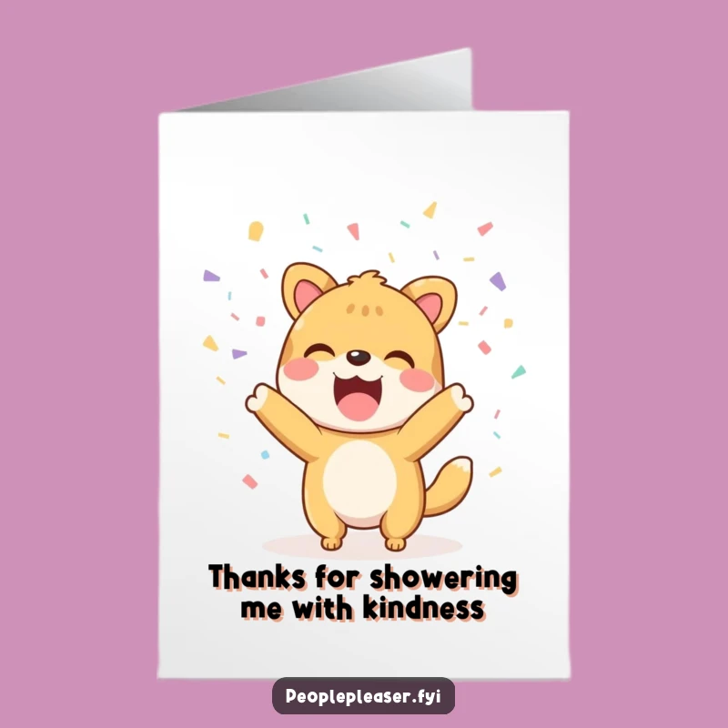 Funny Free Printable Thank You Card: Confetti Joy Animal - Easy Downloadable Gift