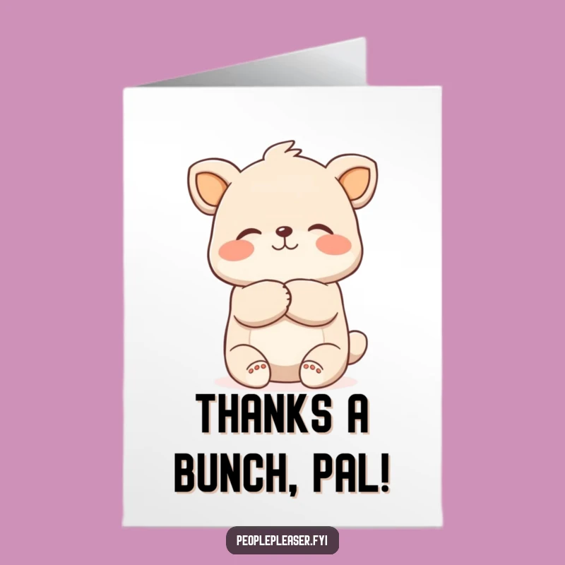 Free Printable Thank You Card: Animal Hug - Funny Downloadable Gift