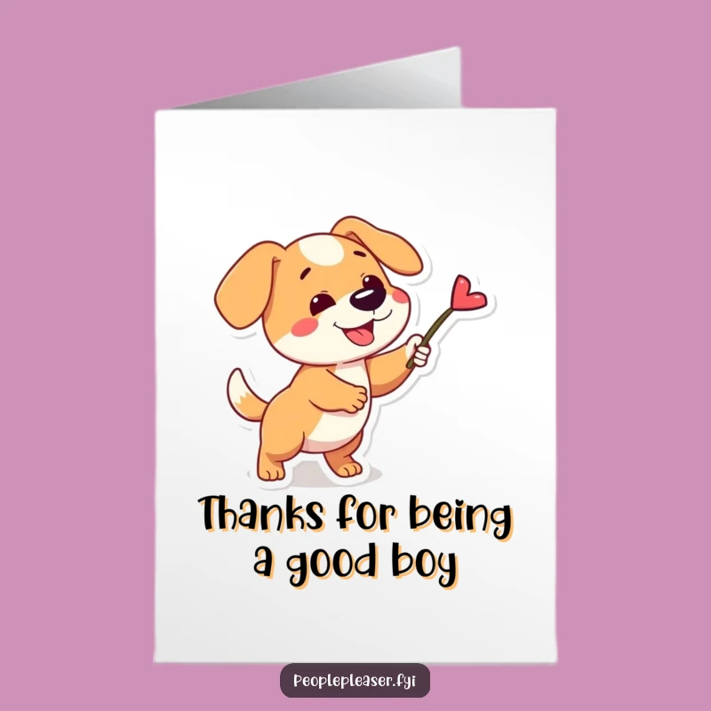 Free Printable Thank You Card: Dog Stick - Cheerful & Funny Downloadable Gift!