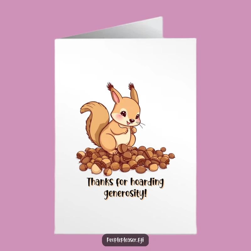 Free Printable Thank You Card: Squirrel Acorn Organizer Funny Downloadable Gift