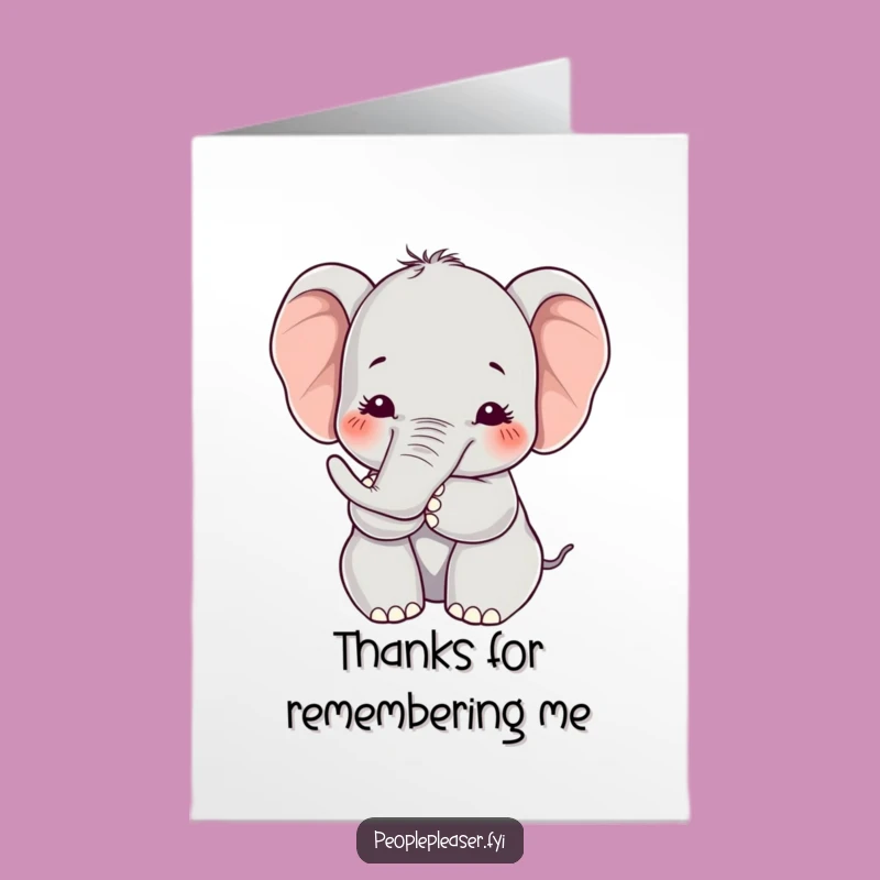 Free Printable Kawaii Elephant Thank You Card: Warm Embrace Download for Gratitude