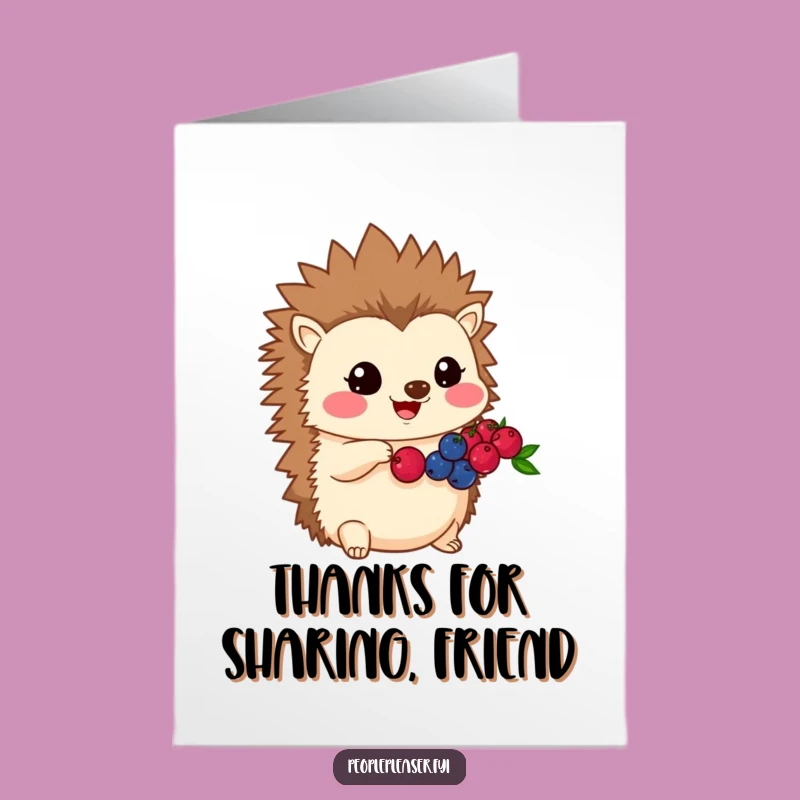 Free Printable Kawaii Hedgehog Thank You Card: Generous Gift Download for Gratitude
