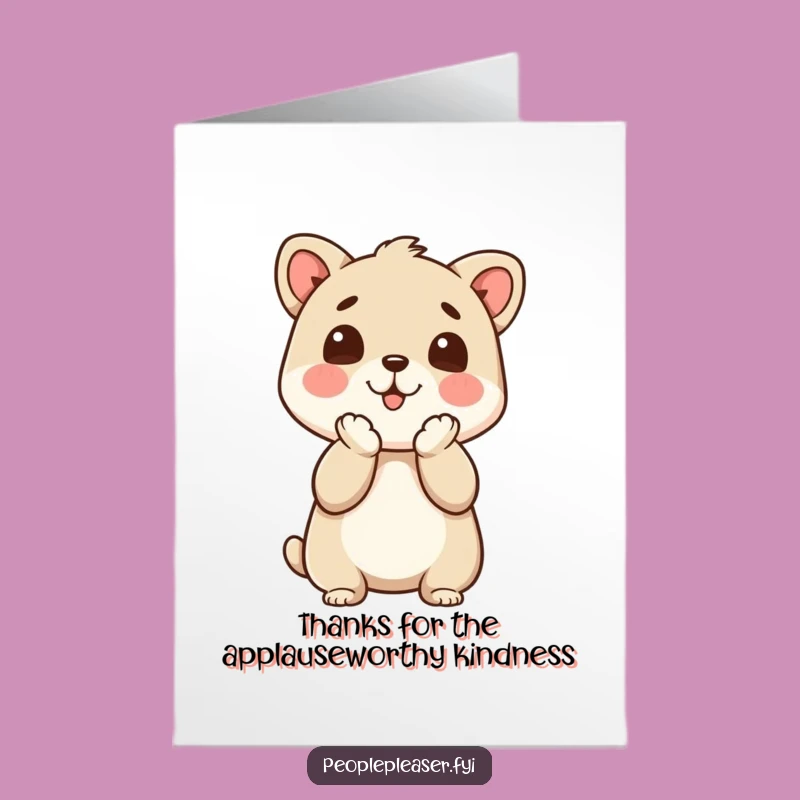 Funny Free Printable Thank You Card: Clapping Approval Animal - Easy Downloadable Gift