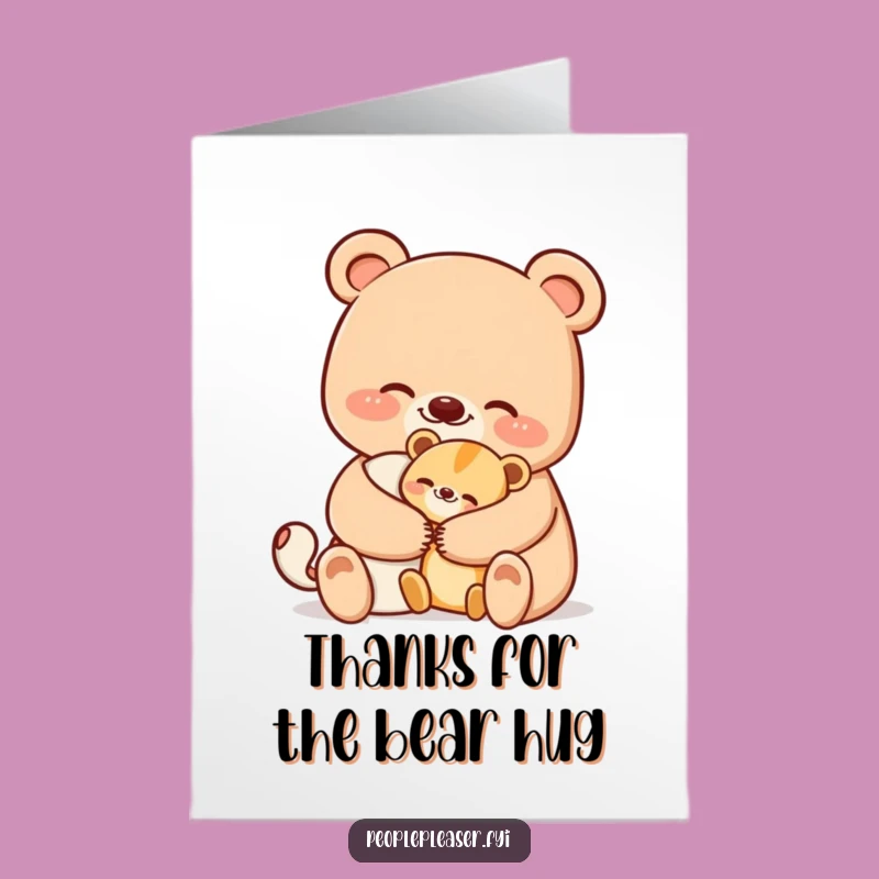 Free Printable Thank You Card: Bear Hugs Expressing Deep Gratitude