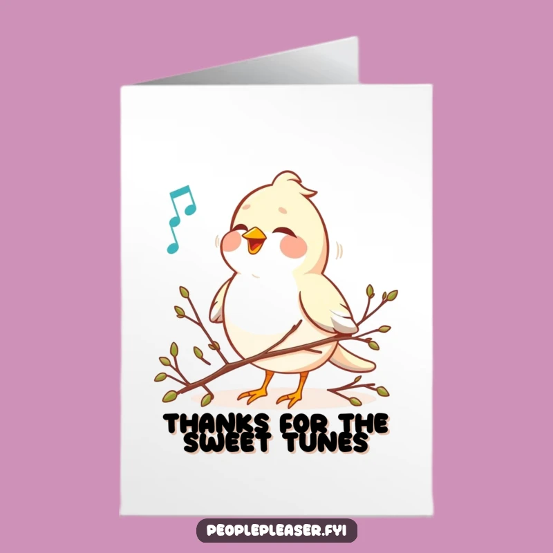 Free Printable Bird Thank You Card: Twig Arranger Melody Funny Appreciation Download