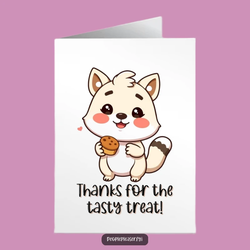 Funny Free Printable Thank You Card: Grateful Animal Offers Treat - Instant Download
