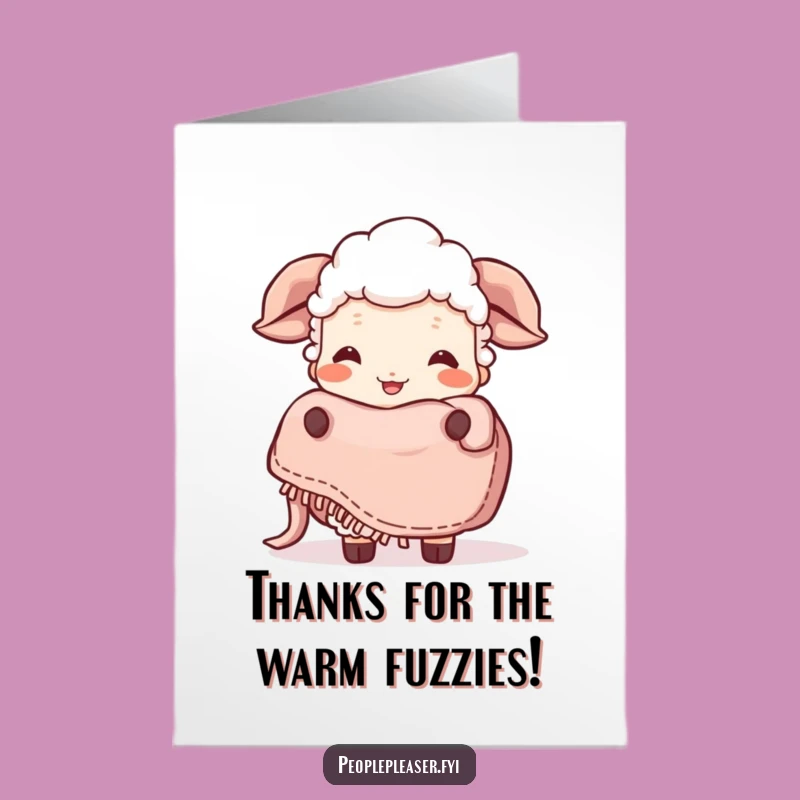 Free Printable Thank You Card: Giggling Sheep, Cozy Blanket, Fun Downloadable Gift