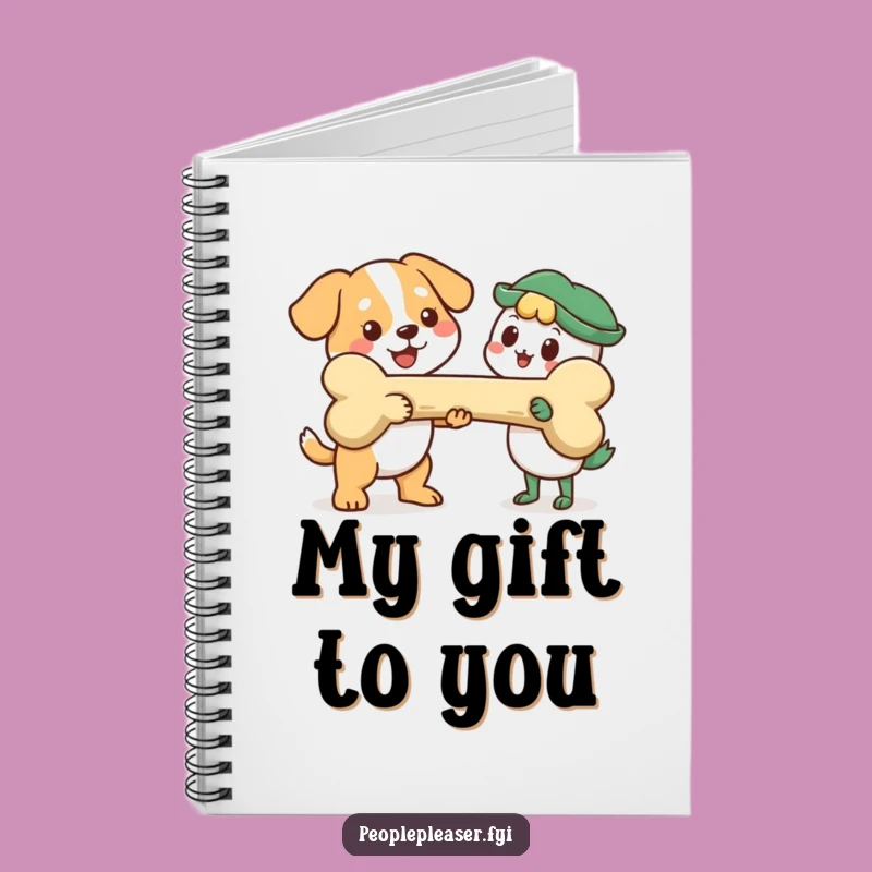 Funny Dog Bone Notebook: Jot down ideas with a cheerful dog and its giant bone, a perfect funny gift.