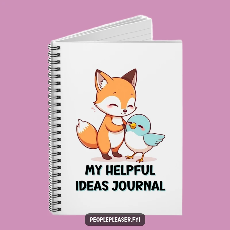 Funny Fox Helping Bird Notebook: Jot Down Ideas with Humor, Perfect Funny Gift