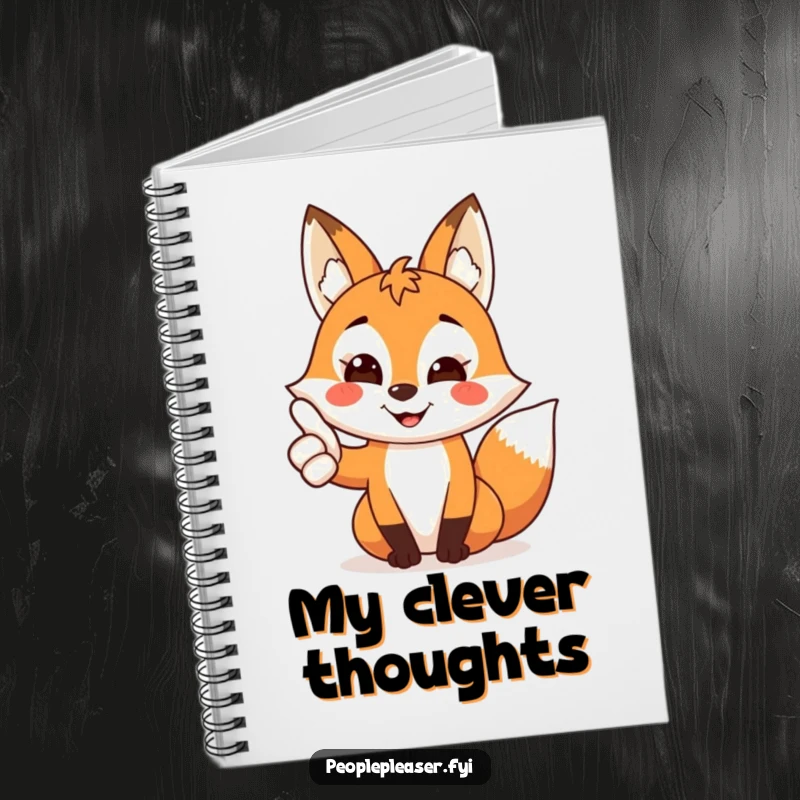 Funny Fox Notebook with a friendly fox character giving a thumbs up, perfect for journaling and note-taking with a positive attitude.