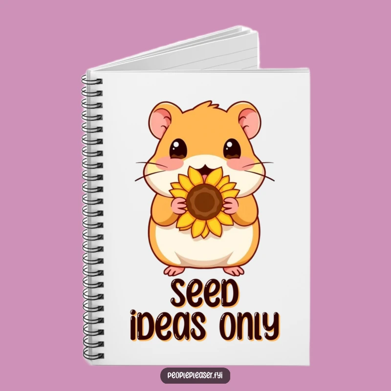 Funny Hamster Seed Notebook: Jot down notes with a content hamster and its sunflower seed, a perfect funny gift.
