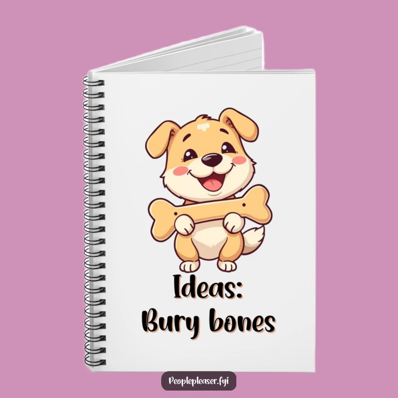 Funny Happy Dog Bone Fetch Notebook - Journal Dog Lover Gift