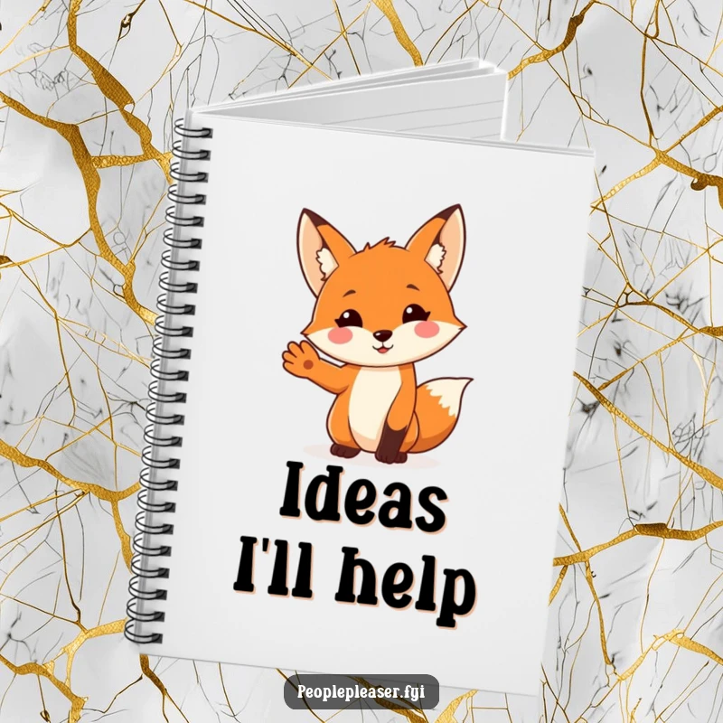 Funny Fox Notebook: A happy fox character extends its paw, ready to assist with note-taking. Useful funny gift!