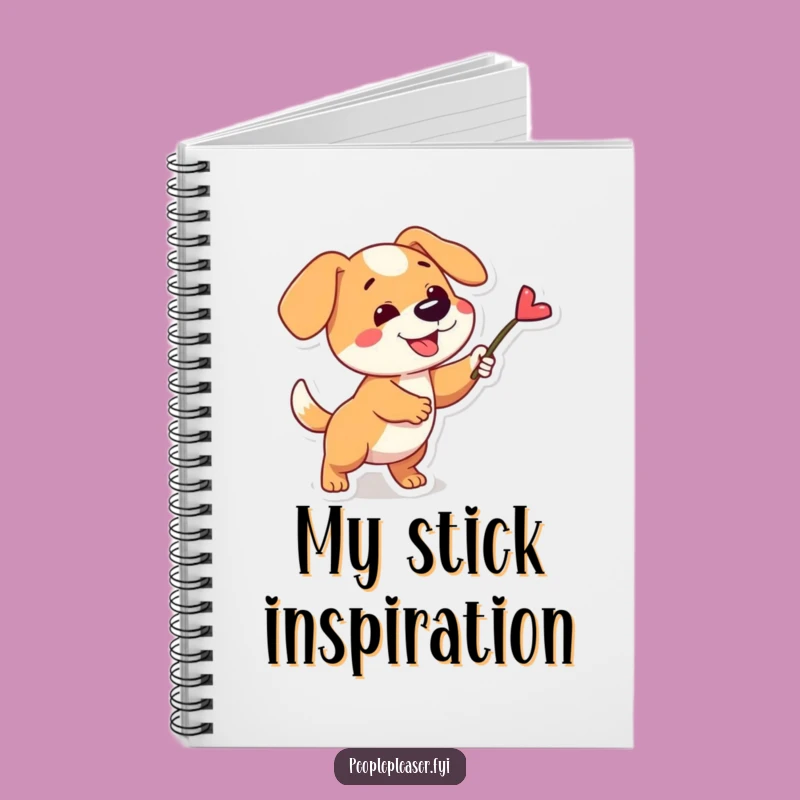Funny Dog Fetching Stick Notebook: Jot Down Ideas with a Playful Pup