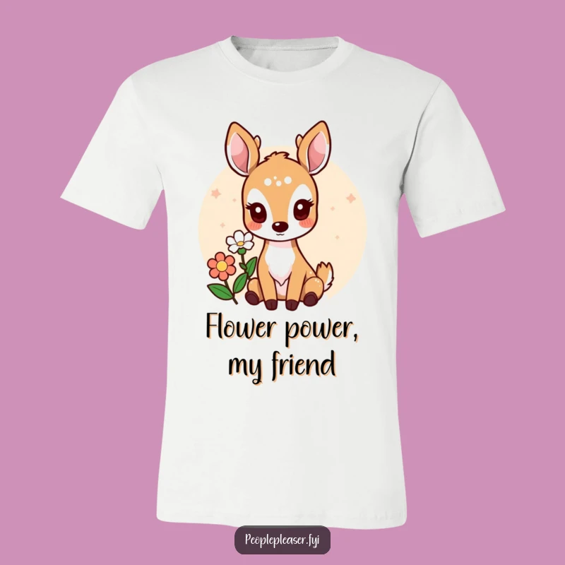 Funny Deer T-Shirt: Wear Your Heart Out with This Cute Flower Offering