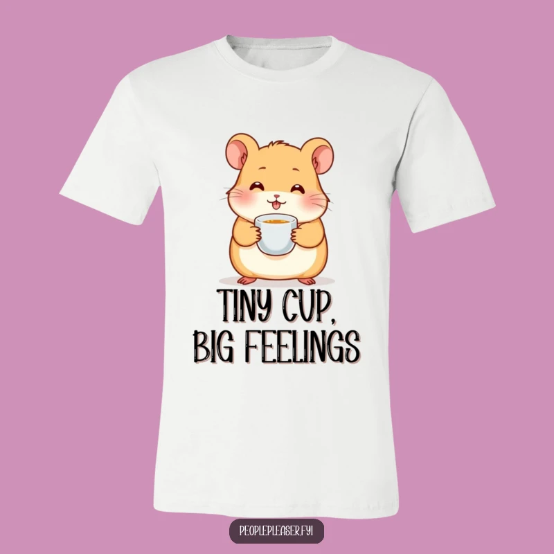 Funny Hamster Tea Time T-Shirt: Cute Rodent with Tiny Cup, Comfy & Hilarious Gift!