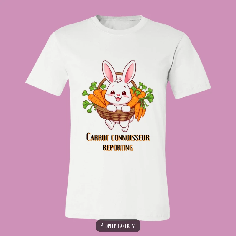 Funny Happy Bunny Carrot Collector T-Shirt - Cheerful Animal Tee