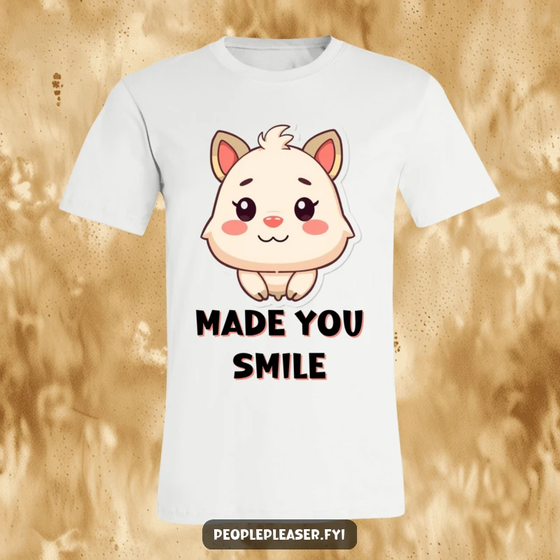 Funny Happy Animal T-Shirt: A joyful animal character looking at a smiling face with utter satisfaction and glee.
