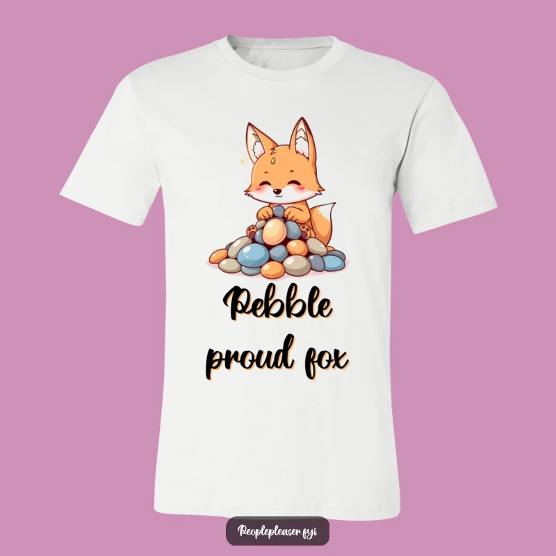 Funny Fox Shiny Pebble T-Shirt: Hilarious Gift for Collectors & Magpies